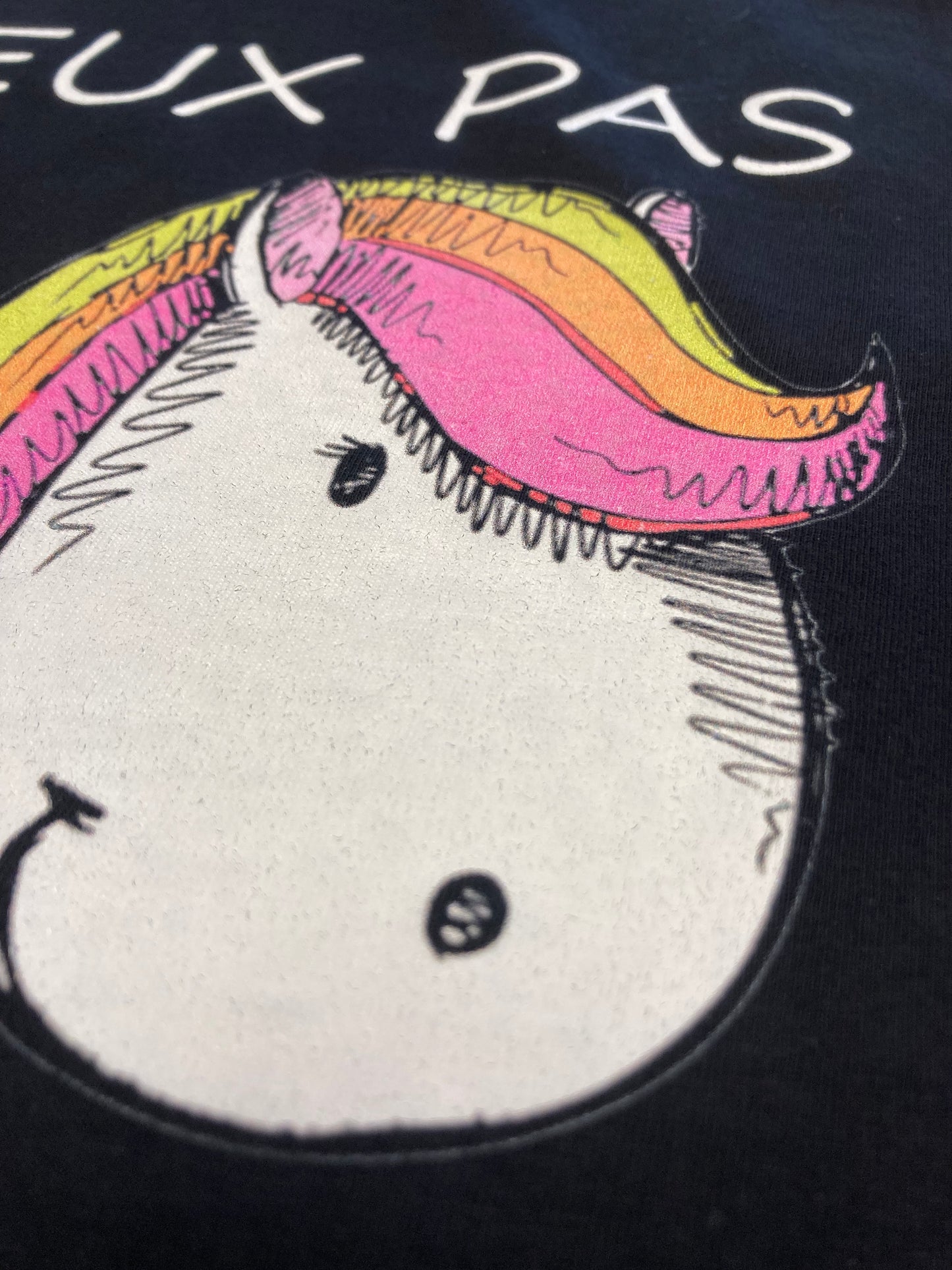 T-shirt noir J'peux pas j'ai poney