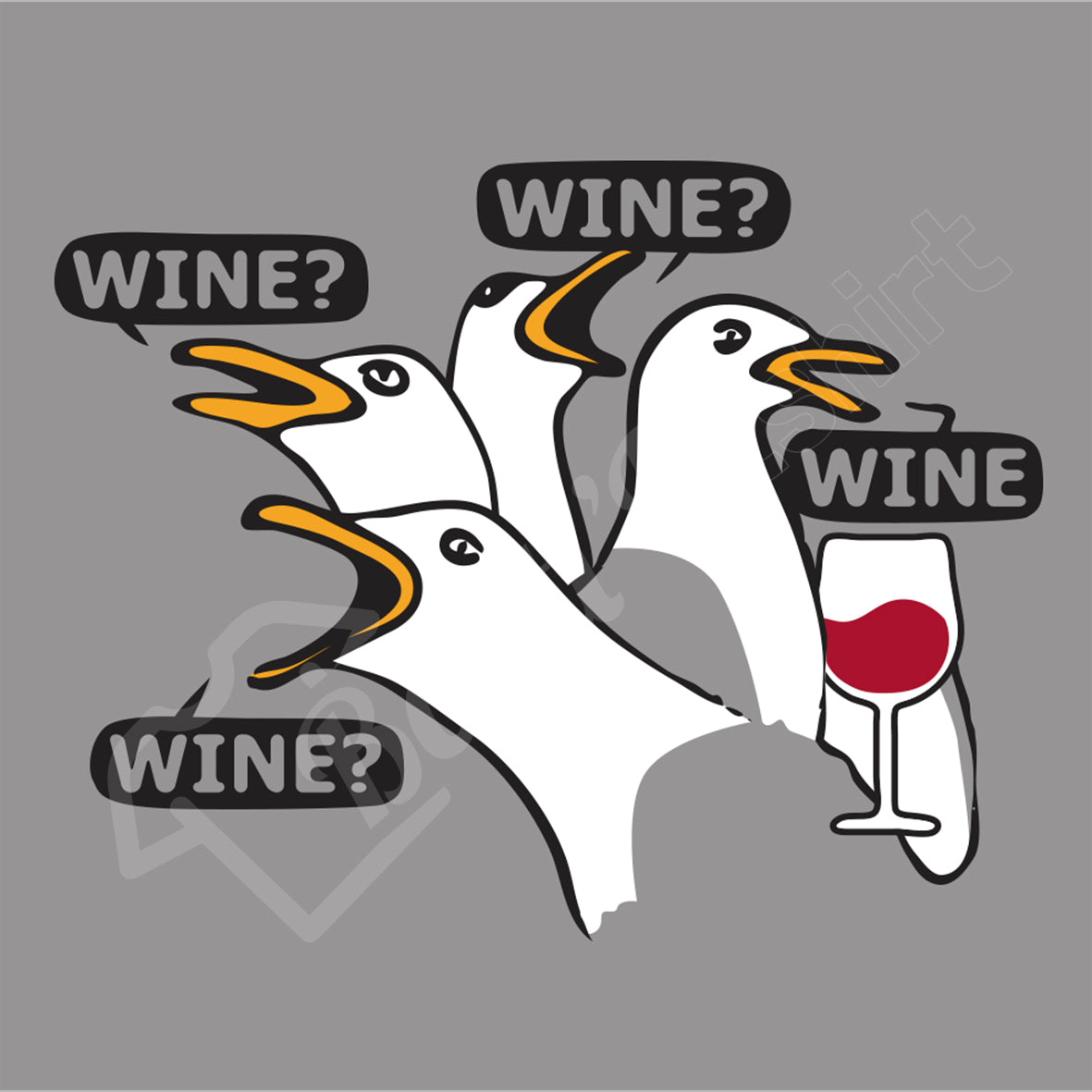 Tshirt Des mouettes et du vin