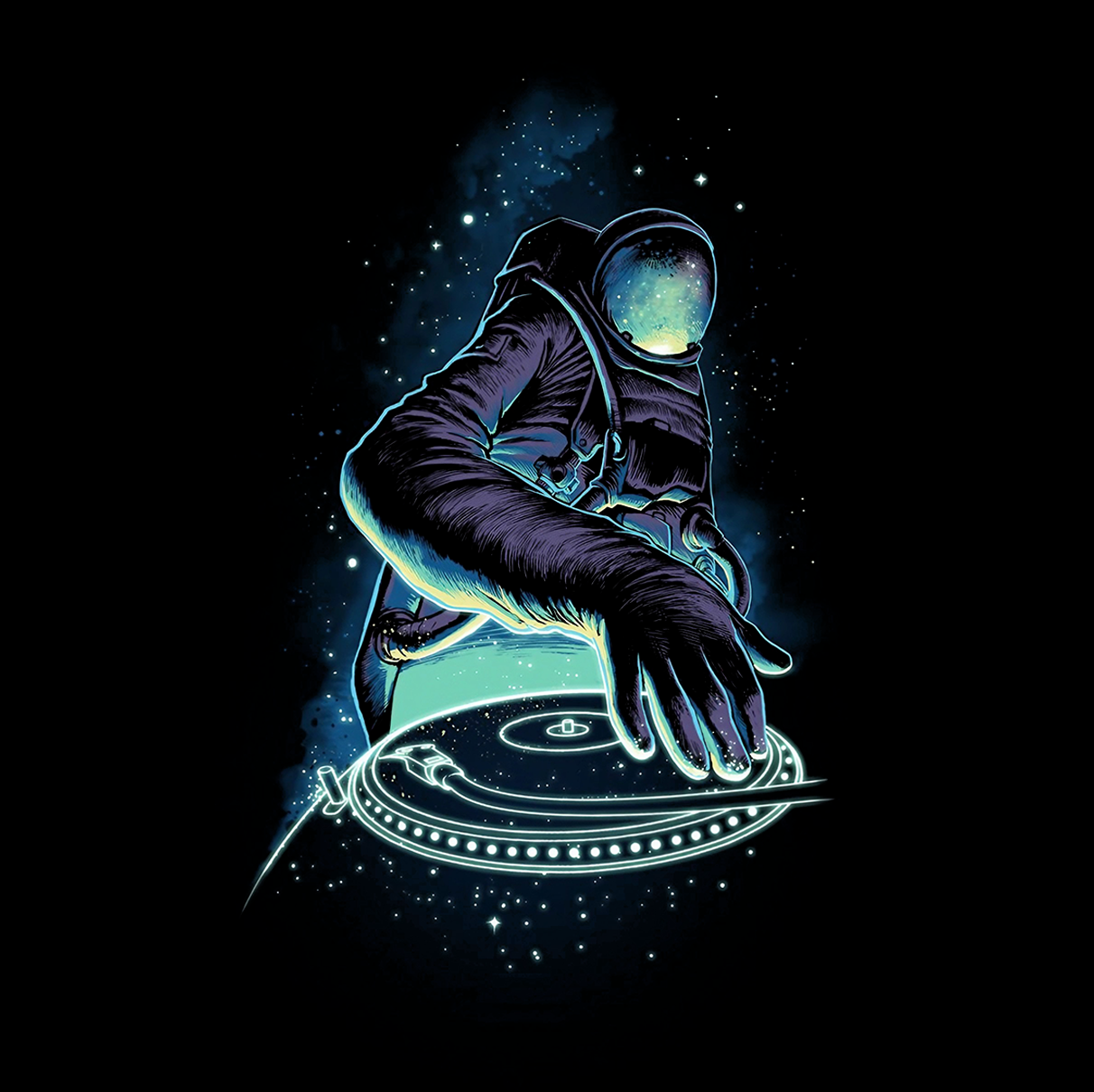 T-shirt noir Astro DJ