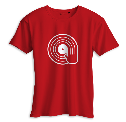 T-shirt DJ disque rouge