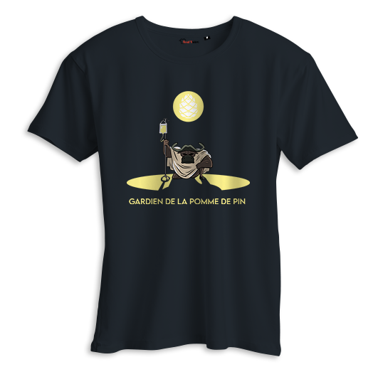 T-shirt noir gardien de la pomme de pin