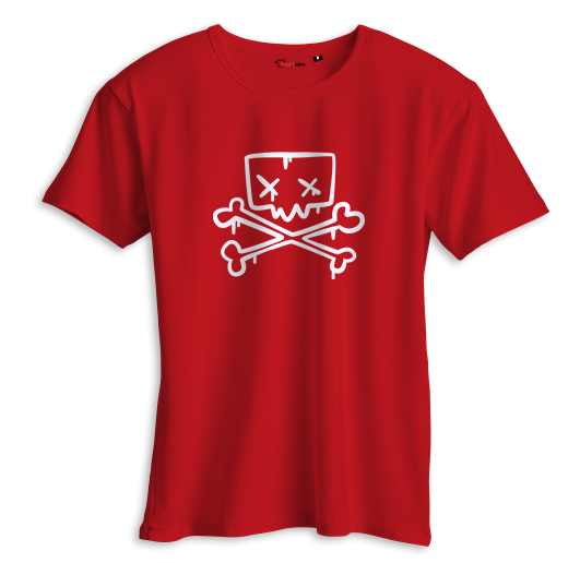 T-shirt tête de mort rouge